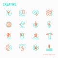 Creative thin line icons set