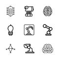 Creative Thinking and Brain Line Icon Set Royalty Free Stock Photo
