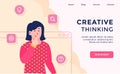 Creative thinking campaign for web website template page landing home homepage with modern flat cartoon style Royalty Free Stock Photo