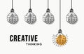 Creative thinking concept design with human brains Royalty Free Stock Photo