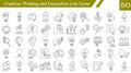 Creative Thinking and Innovation Line Icons set Royalty Free Stock Photo