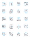 Creative thinking linear icons set. Invention, Imagination, Innovation, Visionary, Brainstorm, Inspiration