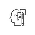 Creative thinking outline icon