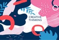 Creative thinking poster - modern vector minimalistic banner