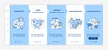 Creative thinking types onboarding vector template