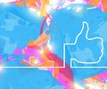Creative thumbs up. Art illustration template background. For presentation, layout, brochure, logo, page, print, banner, poster, Royalty Free Stock Photo