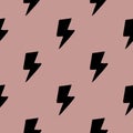 Creative thunder backdrop seamless pattern. Black lightning bolts. Thunderbolt wallpaper