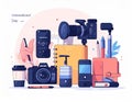 Creative Tools and Digital Devices Illustration Royalty Free Stock Photo