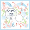 Creative Total Spring Sale headers or banners with discount offer. Art posters. Design for seasonal clearance. It can be used in Royalty Free Stock Photo