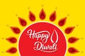 Happy Diwali traditional Indian festival greeting card design Royalty Free Stock Photo