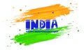 Creative traditional floral calligraphy of india, Happy independence day. India tricolor flag