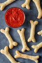 Creative traditional Halloween dough bones cookies vegetarian snack