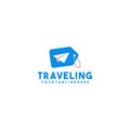 Creative traveling tag logo design