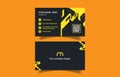 Creative trendy minimalistic business card templates landscape design dark yellow Royalty Free Stock Photo