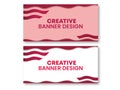 Creative and unique banner design with wave background looks modern Royalty Free Stock Photo