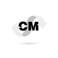 Creative unique CM initial letter icon logo isolated on white background Royalty Free Stock Photo