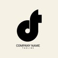 Creative unique DF letter logo design Royalty Free Stock Photo