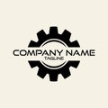 Creative unique engineering cog or gear logo design Royalty Free Stock Photo
