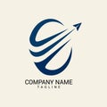 Creative unique travel or flight logo design Royalty Free Stock Photo