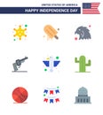 9 Creative USA Icons Modern Independence Signs and 4th July Symbols of bird; american; animal; american; hand