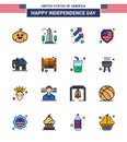 16 Creative USA Icons Modern Independence Signs and 4th July Symbols of usa; elephent; celebration; shield; american
