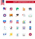 25 Creative USA Icons Modern Independence Signs and 4th July Symbols of usa; elephent; helmet; american; hand