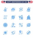 16 Creative USA Icons Modern Independence Signs and 4th July Symbols of food; corn dog; star; liquid; flask Royalty Free Stock Photo
