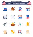 16 Creative USA Icons Modern Independence Signs and 4th July Symbols of landmark; building; star; arch; date