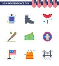 9 Creative USA Icons Modern Independence Signs and 4th July Symbols of money; usa; food; sports; baseball