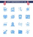 16 Creative USA Icons Modern Independence Signs and 4th July Symbols of police sign; police; mail; men; sports Royalty Free Stock Photo