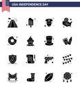 16 Creative USA Icons Modern Independence Signs and 4th July Symbols of round; location pin; man; wisconsin; states