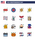 16 Creative USA Icons Modern Independence Signs and 4th July Symbols of soda; cola; police; bottle; garland