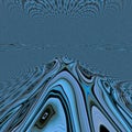 inspired by fractal in blue green turquoise to dark grey pattern onto a black background Royalty Free Stock Photo