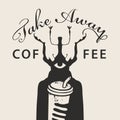 Creative vector banner for a take away coffee