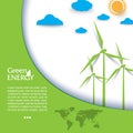 Creative vector design regenerative energy with wind turbines