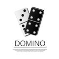 Creative vector domino full set isolated on white background. Dominoes bones art design. Abstract concept for game Royalty Free Stock Photo