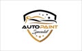 Creative vector graphic of Auto body color Painting logo design