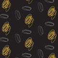 Creative vector hand drawn cute strokes pattern . Pop art contrast yellow white pastel Illustration with brush strokes