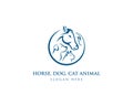 Creative Vector Horse, Dog, Cat logo Design. Royalty Free Stock Photo
