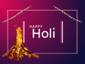 Creative vector illustration of bonfire night holika dahan. Indian festival of colors Happy Holi.