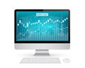 Creative vector illustration of business data financial charts. Finance diagram art design. Growing, falling market Royalty Free Stock Photo