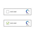 Creative vector illustration of captcha - i am on a robot isolated on background. Art design security login computer code. Abstrac