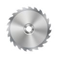 Creative vector illustration of circular saw blade for wood, metal work with welding metal fire sparks isolated on