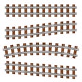 Creative vector illustration of curved railroad isolated on background. Straight tracks art design. Own railway siding Royalty Free Stock Photo