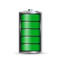 Creative vector illustration of 3d different charging status battery load isolated on transparent background. Discharged power sou