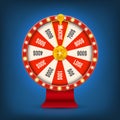 Creative vector illustration of 3d fortune spinning wheel. Lucky roulette win jackpot in casino art design. Abstract Royalty Free Stock Photo