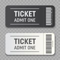 Creative vector illustration of empty ticket template mockup set isolated on transparent background. Art design blank theater, air Royalty Free Stock Photo