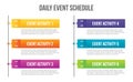 Creative vector illustration of daily event schedule blank isolated on transparent background. Art design timeline