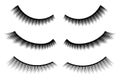 Creative vector illustration of false eyelashes, female lashes, mascara lash brush isolated on transparent background