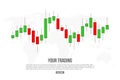 Creative vector illustration of forex trading diagram signals isolated on background. Buy, sell indicators with japanese candles p